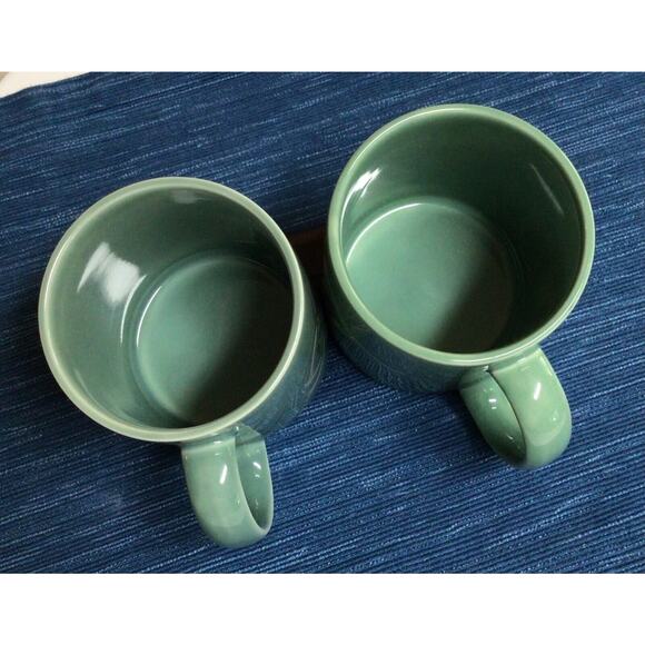 Hallmark Home Collection Green Coffee Mug Set Holiday Leaf Cup Tea Sakura 750A - Picture 4 of 4